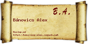 Bánovics Alex névjegykártya