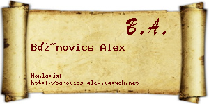 Bánovics Alex névjegykártya