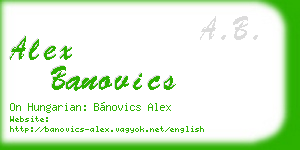 alex banovics business card